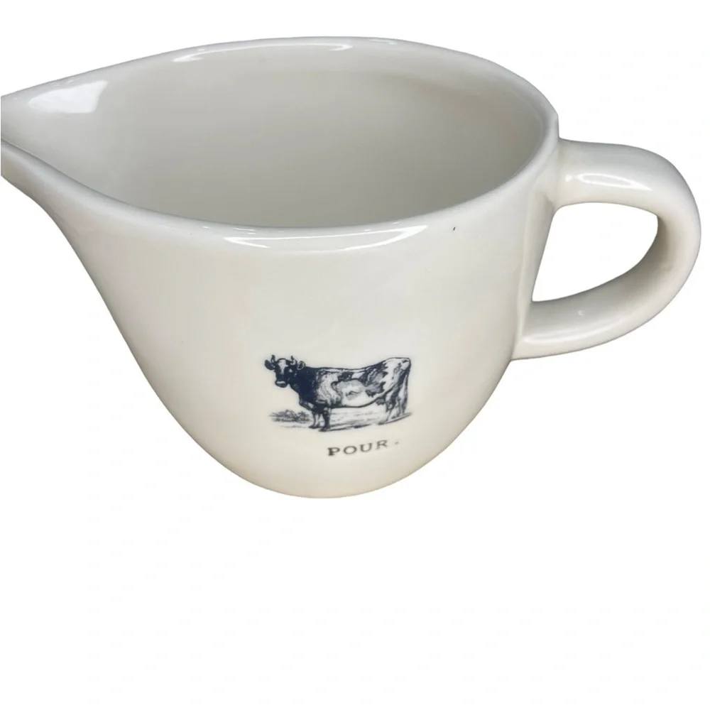 Rae Dunn Cow POUR Typewriter Font Creamer Pitcher